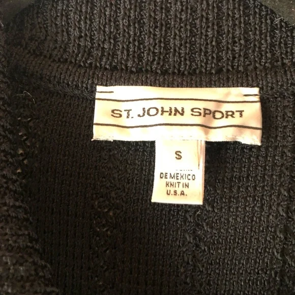 St. John Sport button down collar open knit sweater midilength shirt dre… - Picture 3 of 14
